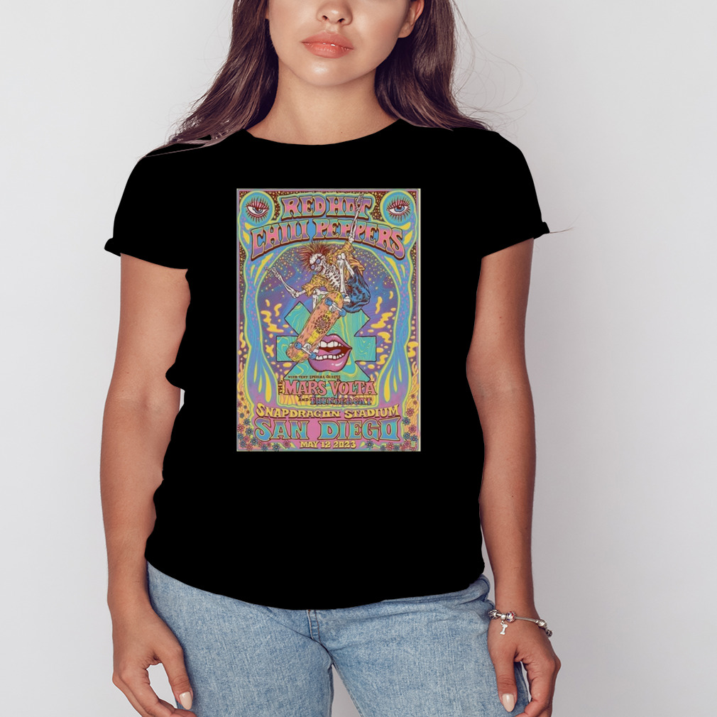 Red hot chilI peppers may 12 2023 san diego ca poster 2023 shirt 2 Women's tshirt