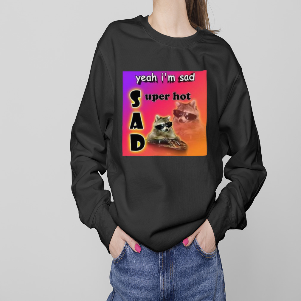 Snazzy Seagull Design Yeah I’m Sad Super Hot Cool Raccoon Word Shirt 4 Sweaters