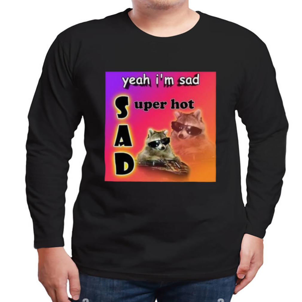 Snazzy Seagull Design Yeah I’m Sad Super Hot Cool Raccoon Word Shirt 3 Longsleeve tshirt