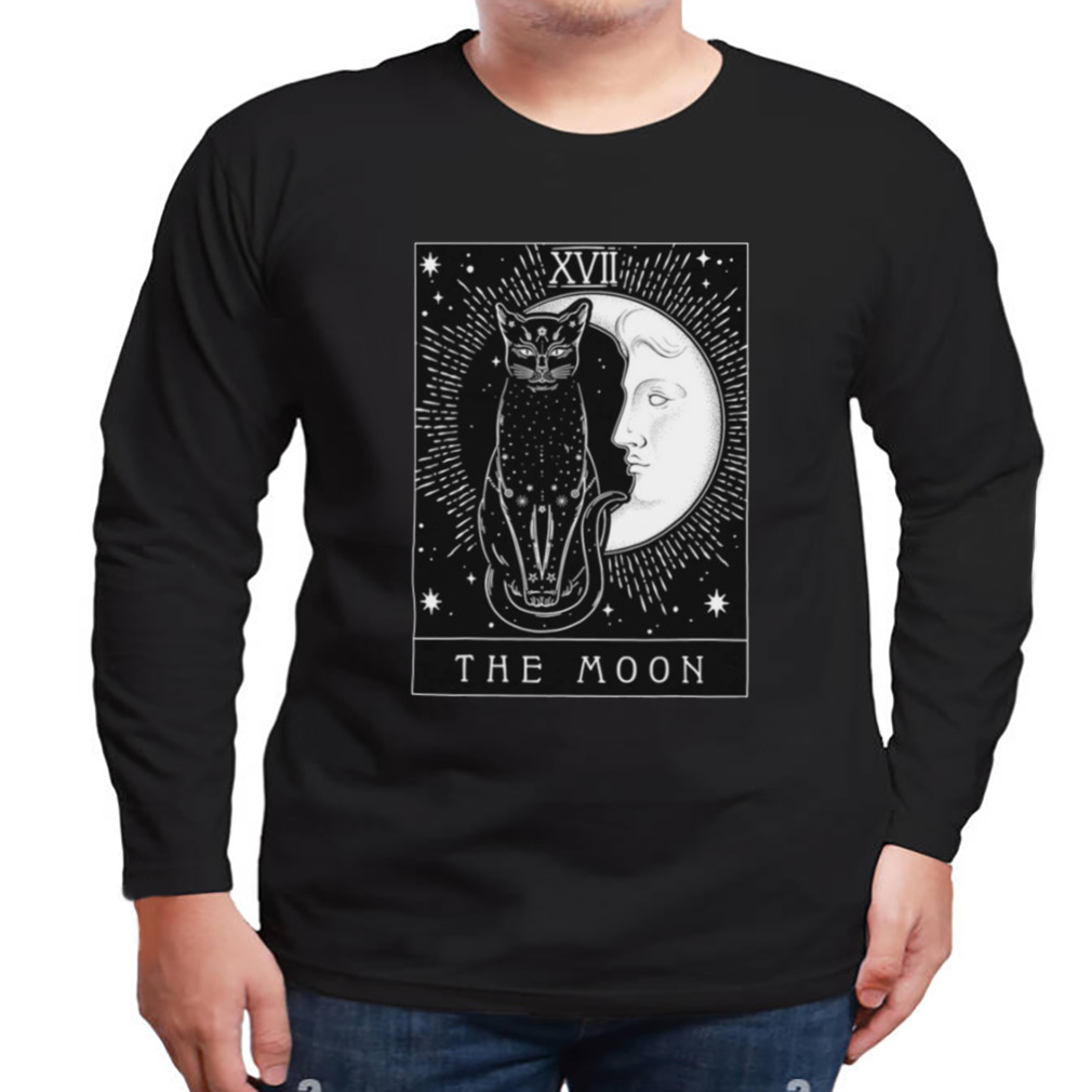 Tarot Card Crescent Moon And Cat Graphic shirt 3 Longsleeve tshirt