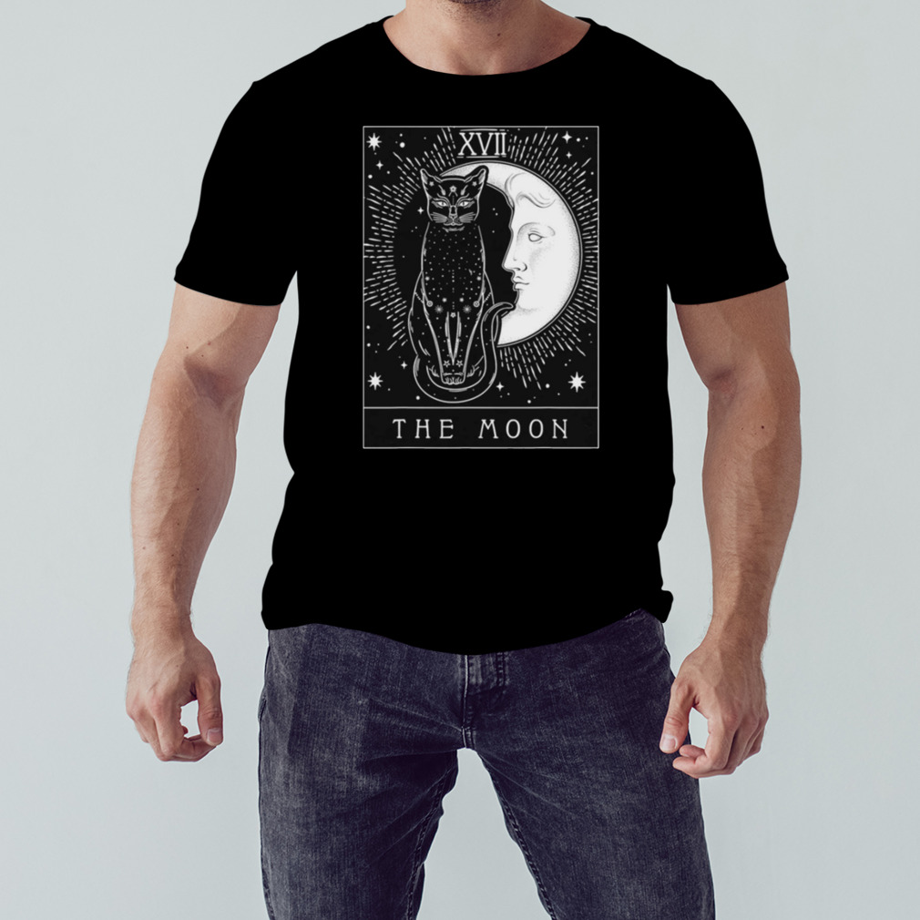 Tarot Card Crescent Moon And Cat Graphic shirt 1 Unisex tshirt