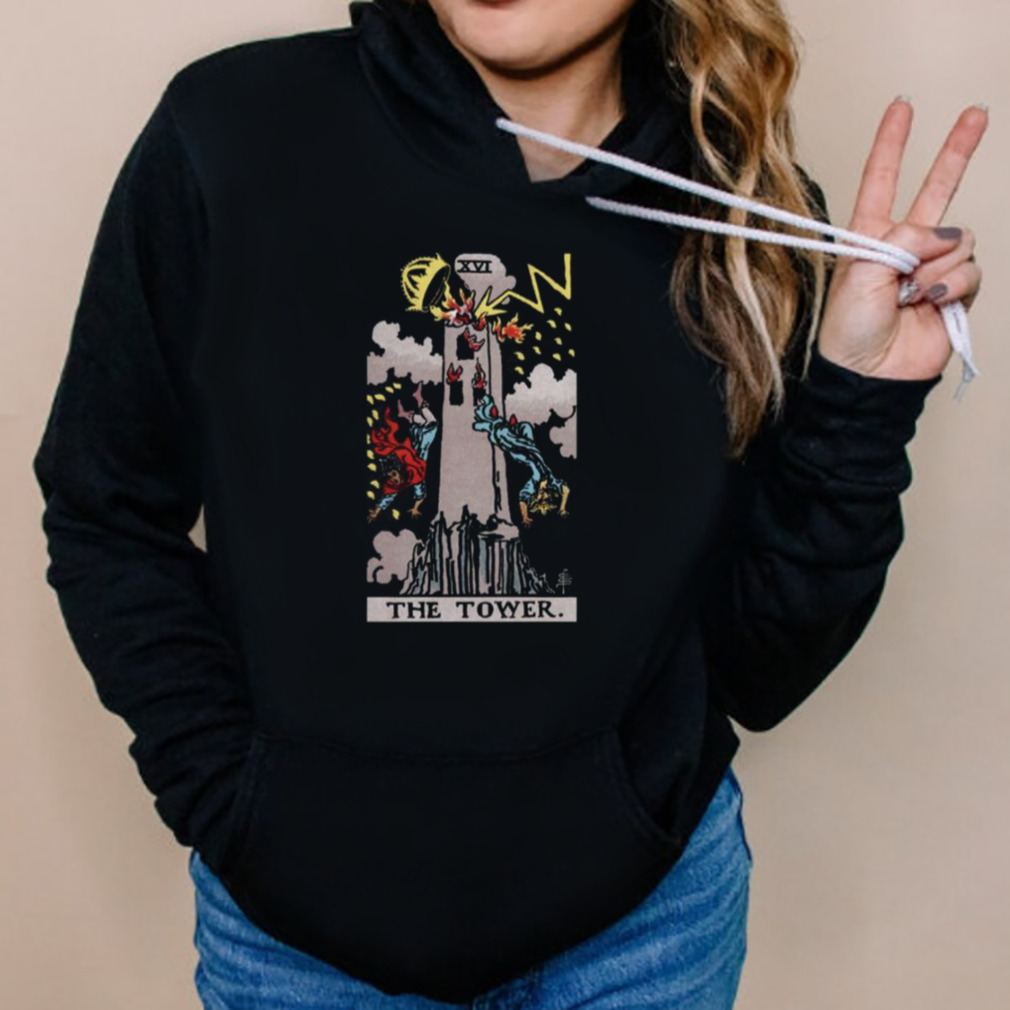 Tarot The Tower Black Background Only shirt 5 Hoodies