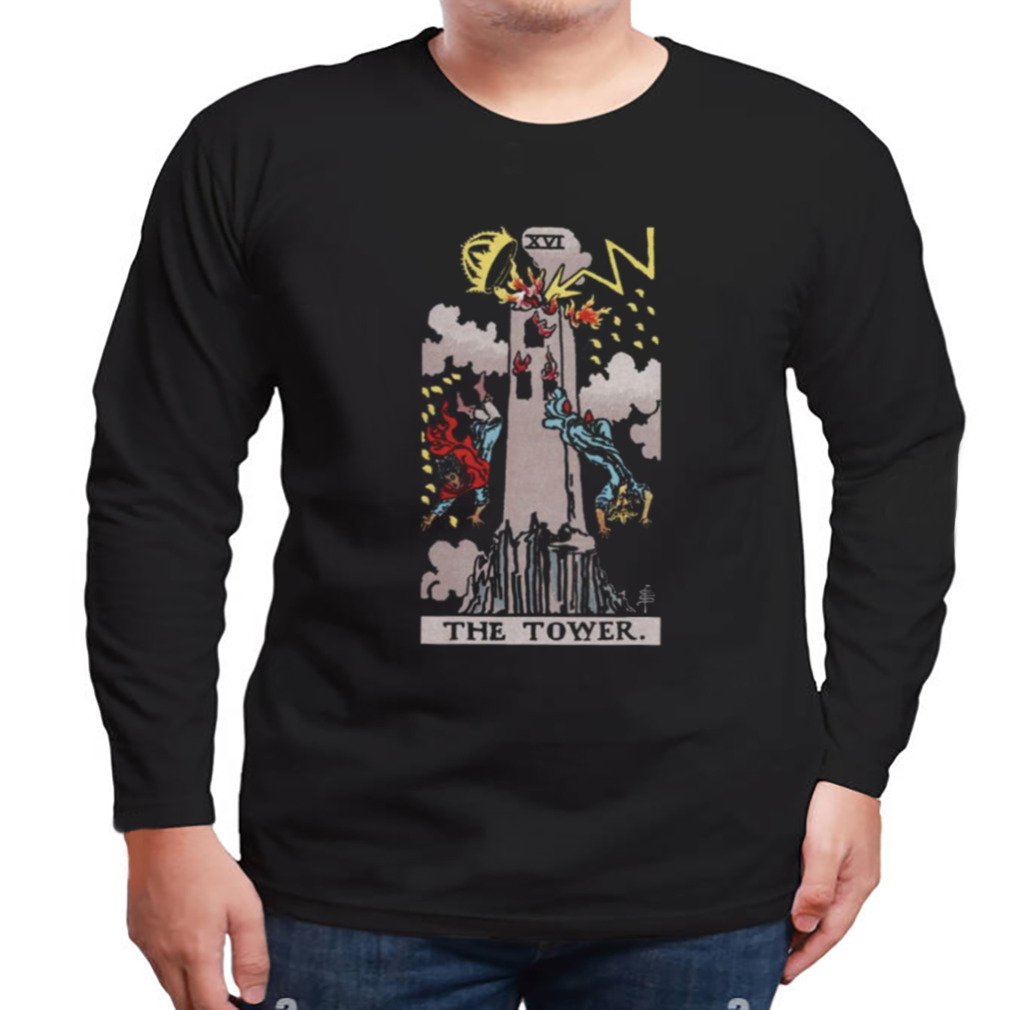 Tarot The Tower Black Background Only shirt 3 Longsleeve tshirt