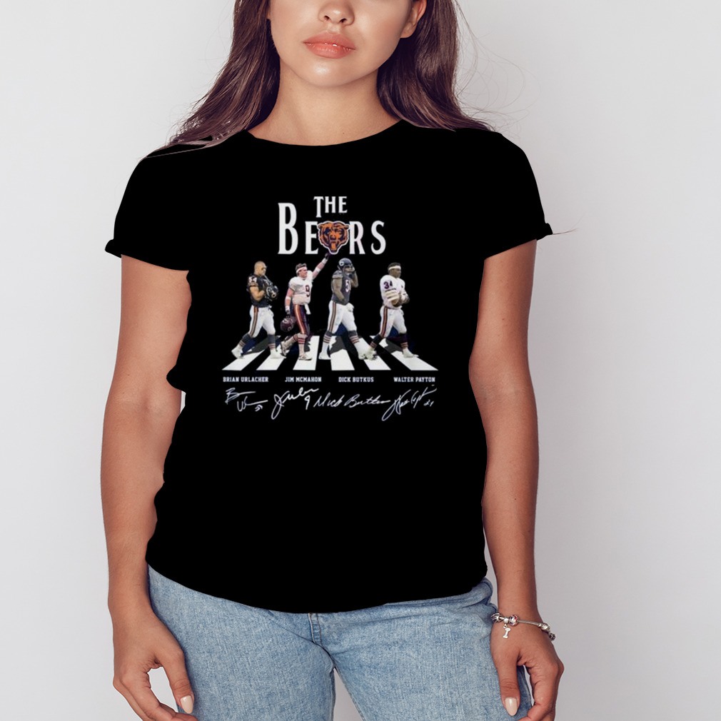 The Bears Urlacher Mcmahon Butkus and Peyton abbey road signatures shirt 2 Women's tshirt