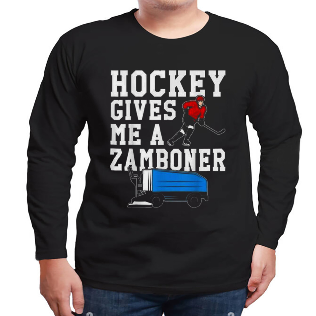 Vintage Retro Hockey Gives Me A Zamboner Hockey Shirt 3 Longsleeve tshirt