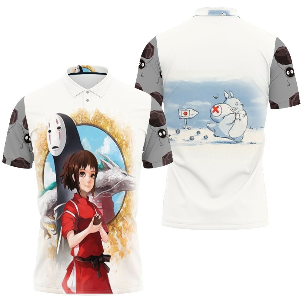 Beautiful Chihiro Ogino No Face Haku Spirited Away Studio Ghibli For Anime Fan 3D All Over Print Polo Shirt