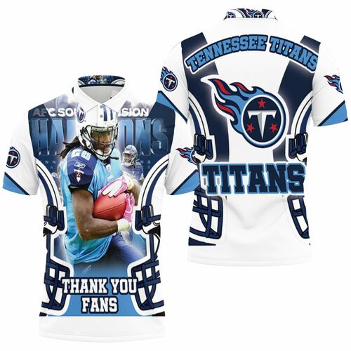 Chris Johnson #28 Tennessee Titans Afc South Division Champions Super Bowl 3D All Over Print Polo Shirt