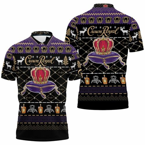 Crown Royal Whisky Wine Ugly Christmas 3d Jersey 3D All Over Print Polo Shirt