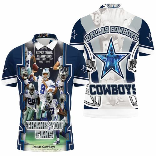 Dallas Cowboys Thank You Fans Nfc East Division Super Bowl 3D All Over Print Polo Shirt