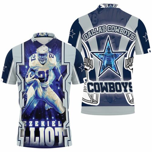 Ezekiel Elliott #21 Nfc East Division Champions Super Bowl Dallas Cowboys 3D All Over Print Polo Shirt