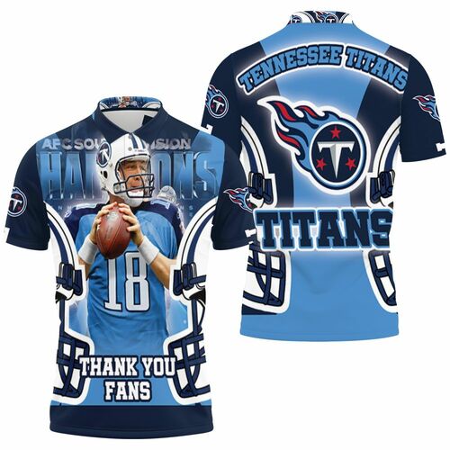 Josh Stewart #18 Tennessee Titans Afc South Division Champions Super Bowl 3D All Over Print Polo Shirt