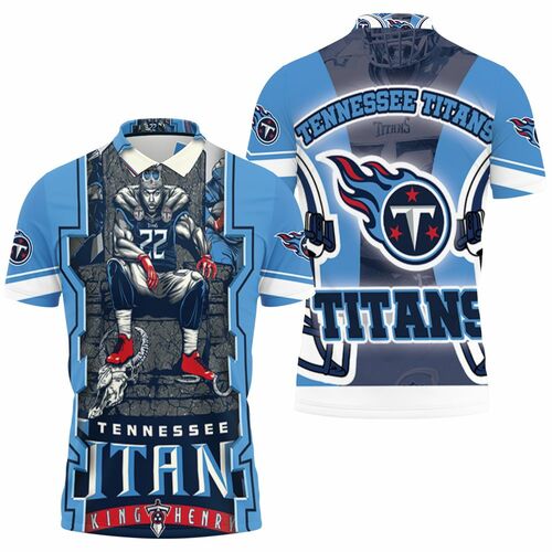 King Derrick Henry #22 Tennessee Titans Afc Sotuh Division Champions Super Bowl 3D All Over Print Polo Shirt