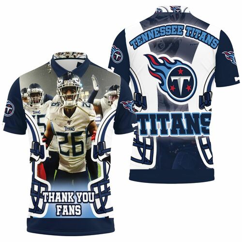 Kristian Fulton #26 Tennessee Titans Afc Division Champions Super Bowl 2021 3D All Over Print Polo Shirt