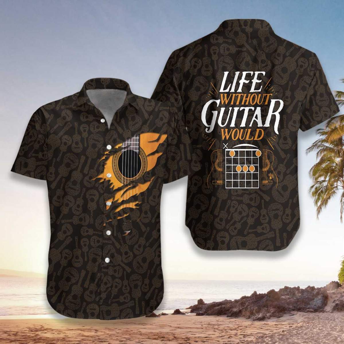 Life Without Guitar Would Be Flat Hawaiian Shirt 1 Life Without Guitar Would Be Flat Hawaiian Shirt