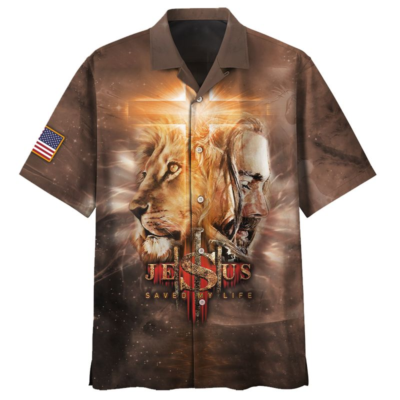 Lion And Jesus Hawaiian Shirt 1 Lion And Jesus Hawaiian Shirt