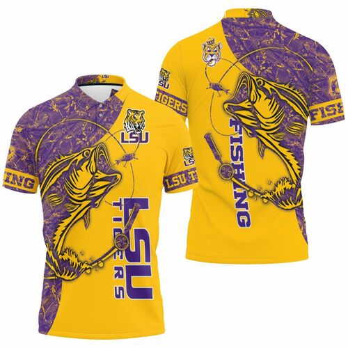 Lsu Tigers Ncaa For Tigers Fan Fishing Lover 3d Jersey 3D All Over Print Polo Shirt