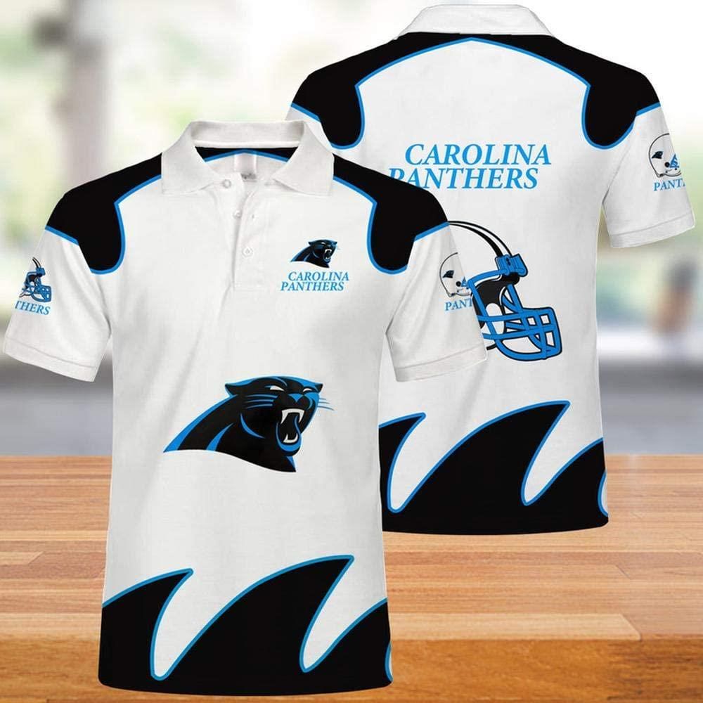 NFL Carolina Panthers Print Casual Summer 3D Polo Shirt