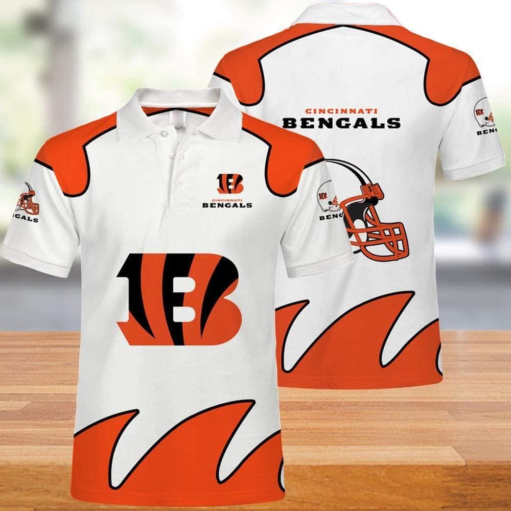 NFL Cincinnati Tigers Print Casual Summer 3D Polo Shirt