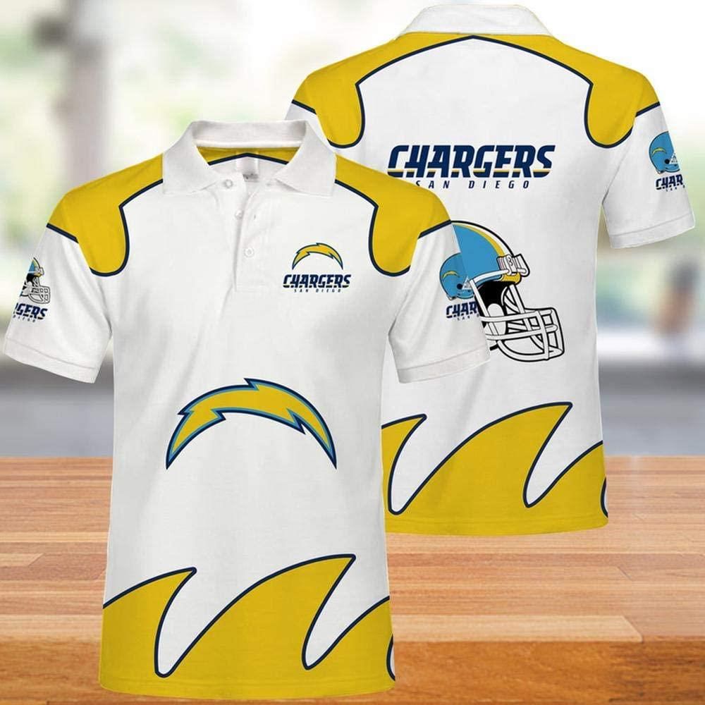 NFL Los Angeles Lightning Print Casual Summer 3D Polo Shirt