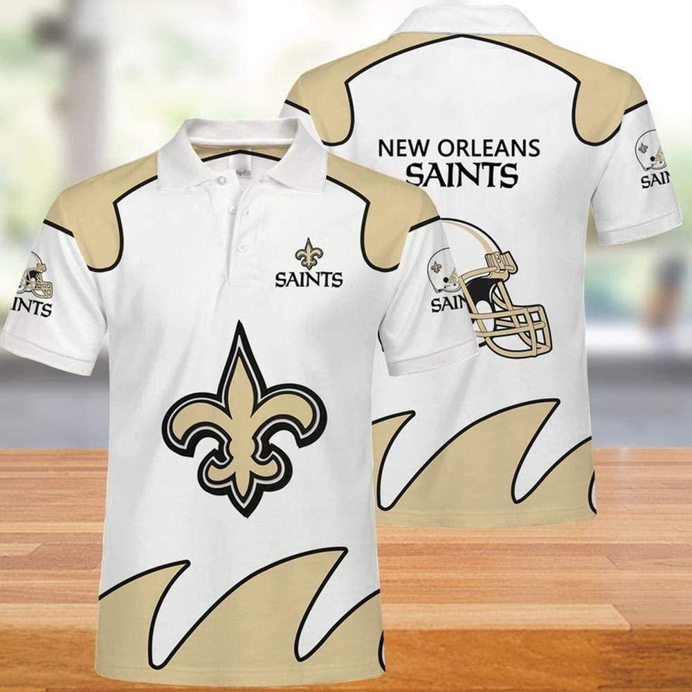 NFL New Orleans Saints Print Casual Summer 3D Polo Shirt