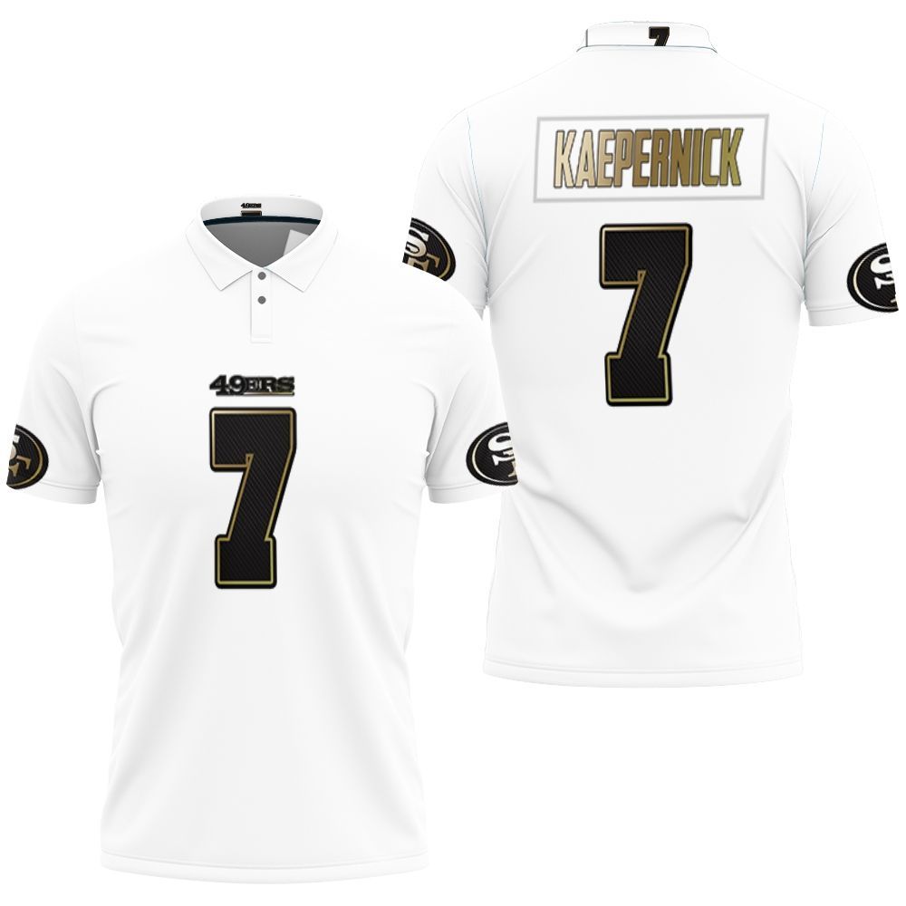 San Francisco 49ers Colin Kaepernick White 100th Season Golden Edition Jersey Inspired Style 3D All Over Print Polo Shirt