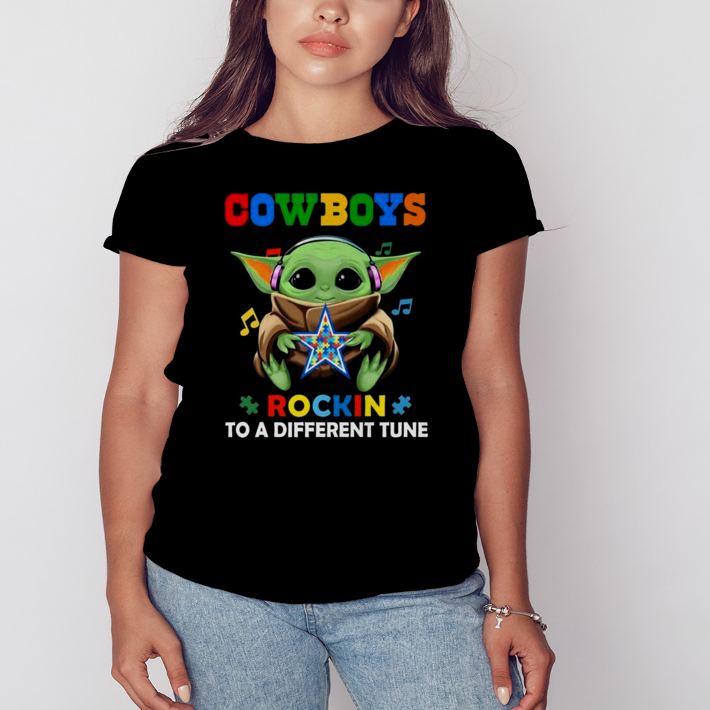 Baby Yoda Hug Dallas Cowboys Autism Rockin To A Different Tune shirt -  Trend Tee Shirts Store