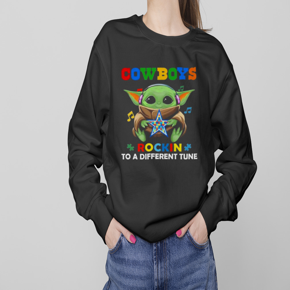 Baby Yoda Hug Dallas Cowboys Autism Rockin To A Different Tune shirt -  Trend Tee Shirts Store