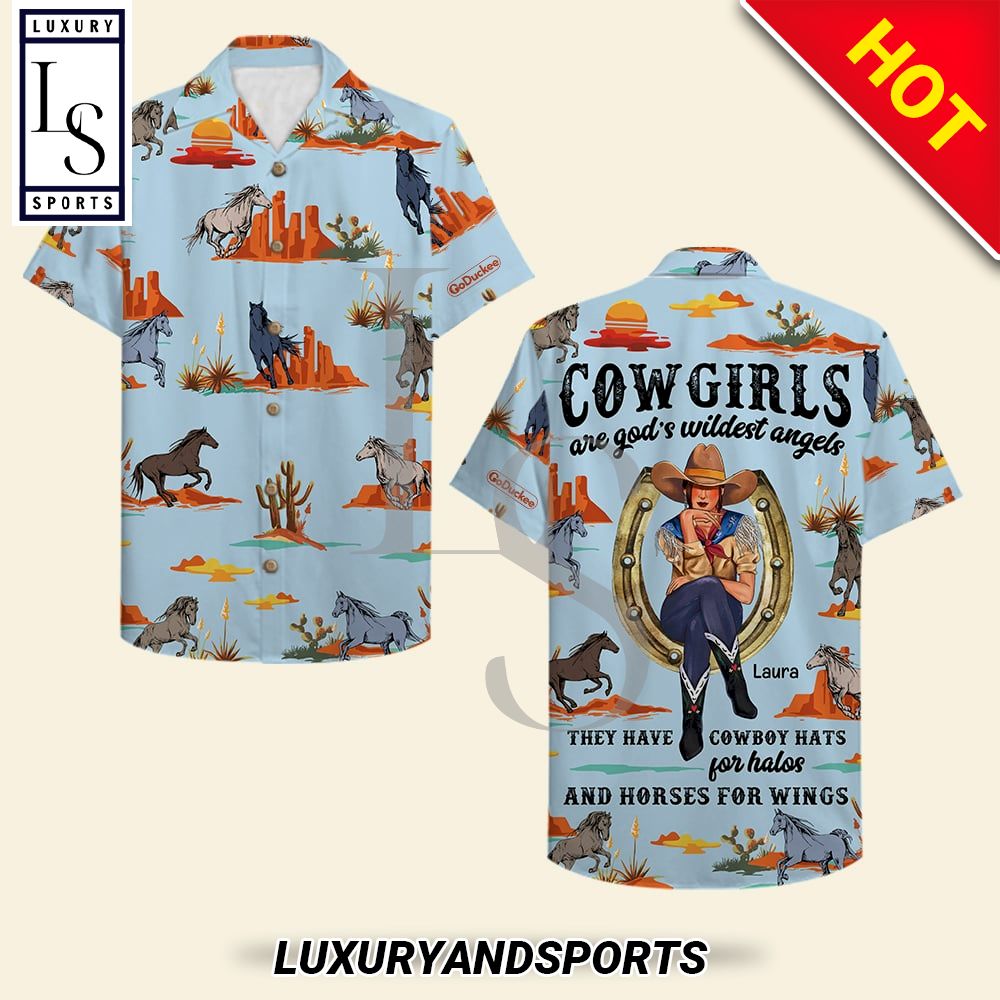 Personalized Cowgirl Hawaiian Shirt