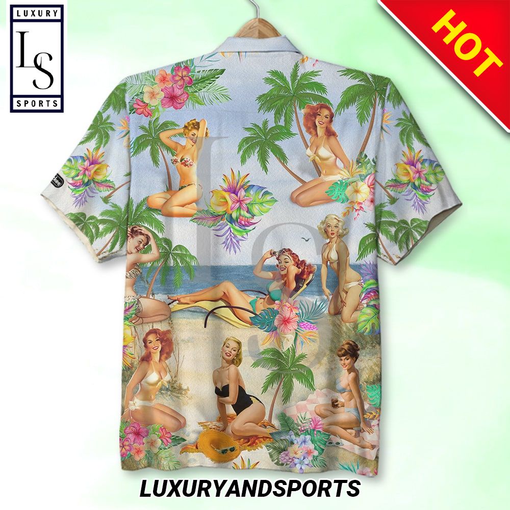 Pin Up Girl Hawaiian Shirt And Beach Short
