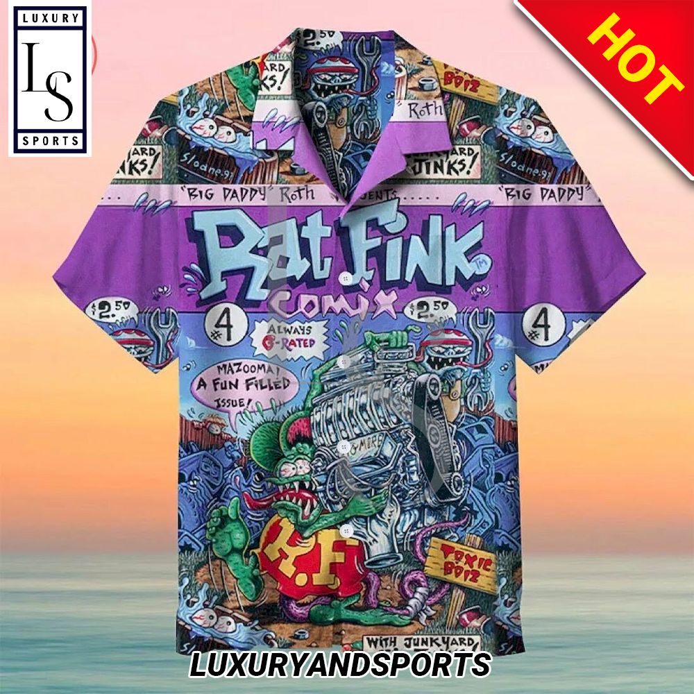 Rat Fink Rat Tail Rod Hawaiian Shirt 3D