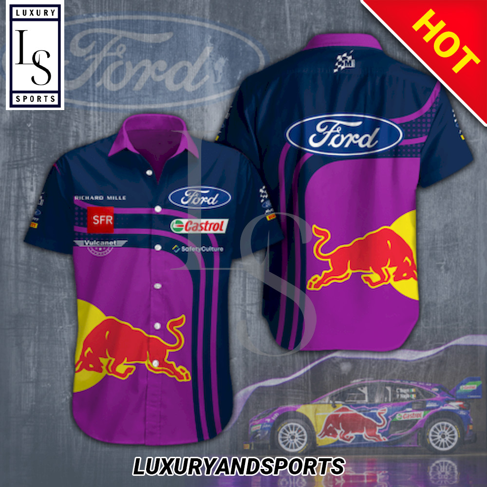 RedBull Ford Castrol Racing Hawaiian Shirt