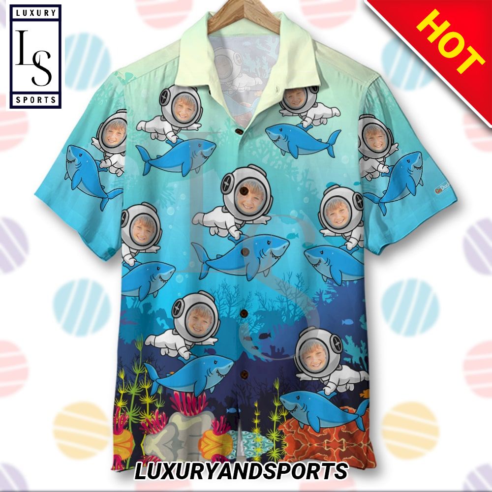 Scuba Diving Deep Blue Seas Hawaiian Shirt