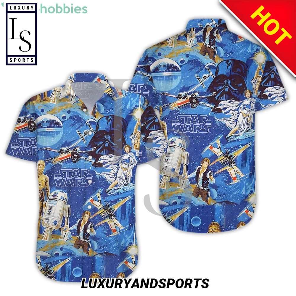 Star Wars Han Solo Darth Vader Starships Hawaiian Shirt