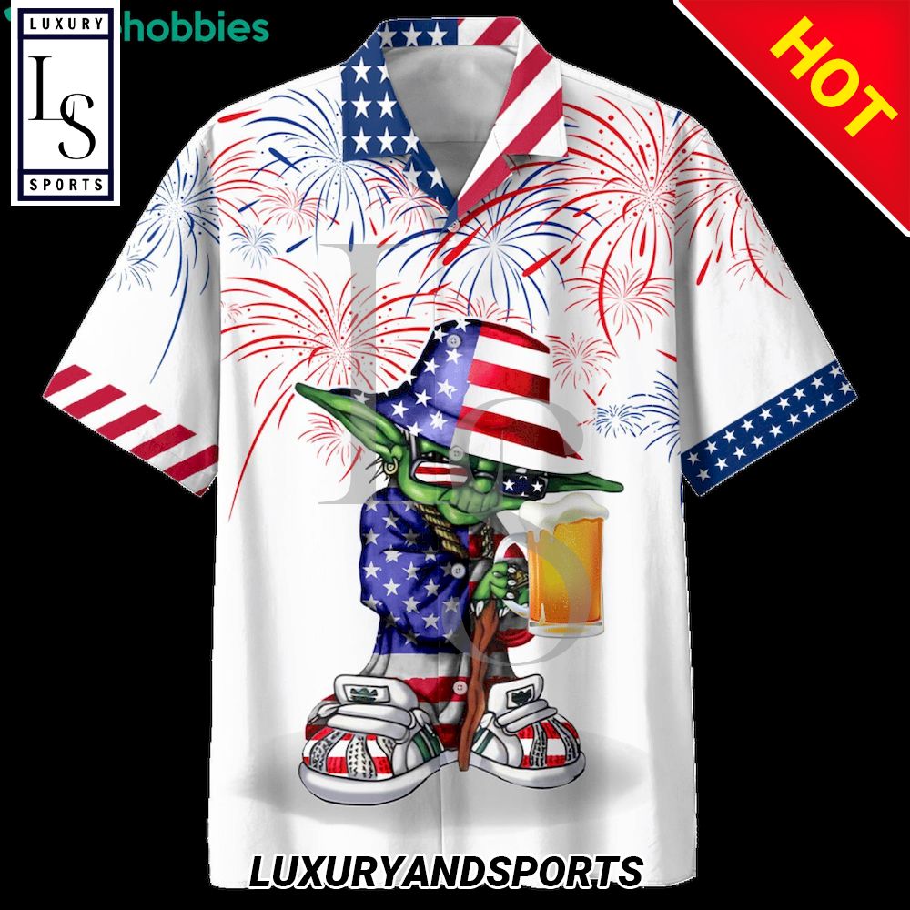Star Wars Yoda Hip Hop Style Independence Day Hawaiian Shirt