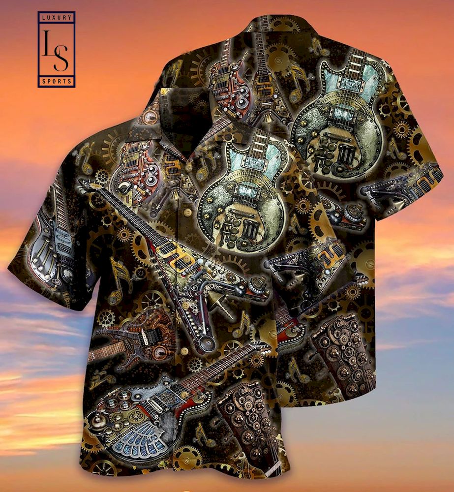 Steam Punk Guitar Hawaiian Shirt