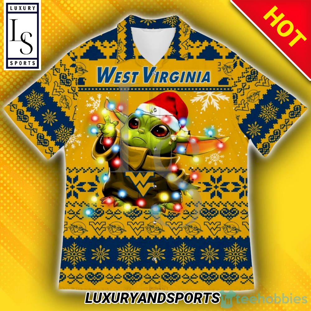 West Virginia Baby Yoda Star Wars Christmas Hawaiian Shirt