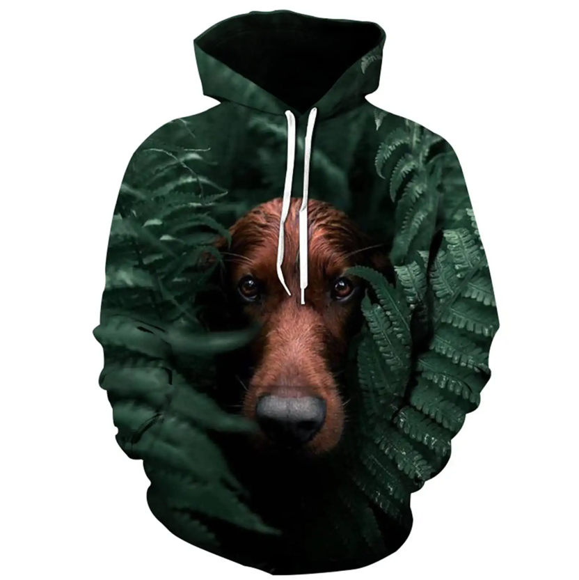 AYAOGUO Dog 3D Printed Hoodies, Fashion Sweatshirt Women Men Casual Pullover Hoodie, Cool Streetwear Pullover Autumn