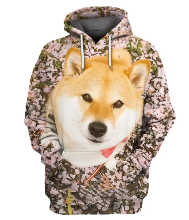 Akita Dog Hoodie 3D Printed Mens Women Oversized Cute Animal Pullover Hoodie Unisex