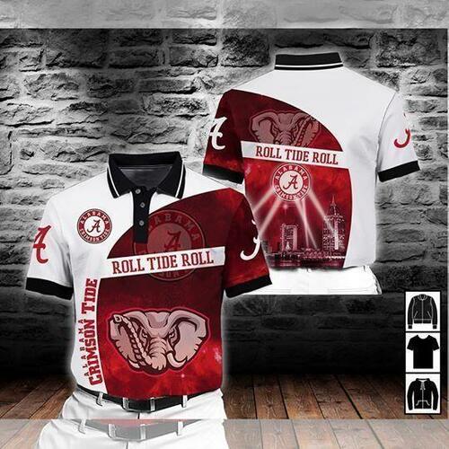 Alabama Crimson Tide Ncaa For Tide Fan Polo 3d Polo All Over Print T-shirt