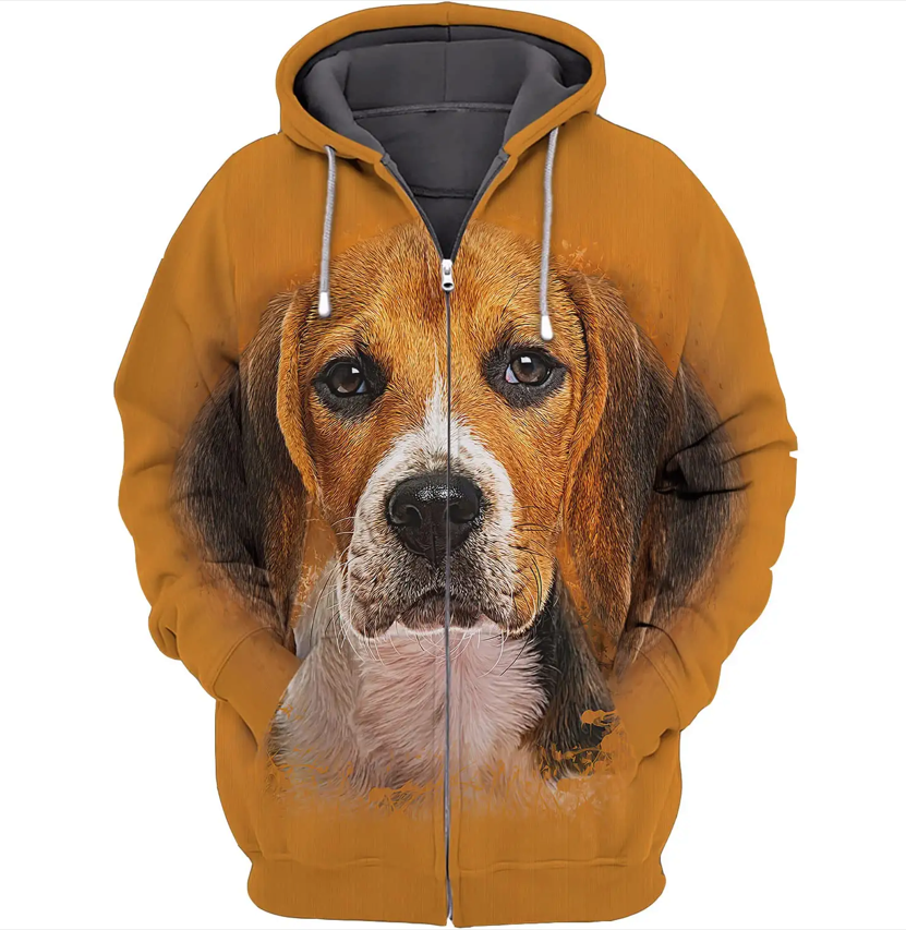 Beagle 3D Hoodie, Dog Mom Sweater Hoddie, For Dog Lover, For Dog Mom, 3D Sweatshirt, All Over Printed Perfects 3D Hoodie, Zip Hoodie