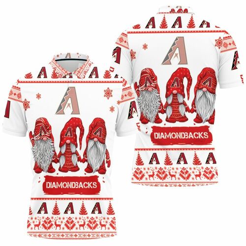 Christmas Gnomes Arizona Diamondbacks Ugly Christmas 3D All Over Print Polo Shirt