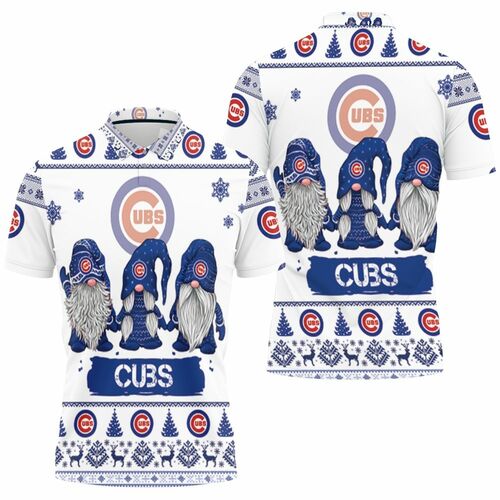 Christmas Gnomes Chicago Cubs Ugly Christmas 3D All Over Print Polo Shirt