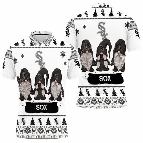 Christmas Gnomes Chicago White Sox Ugly Christmas 3D All Over Print Polo Shirt