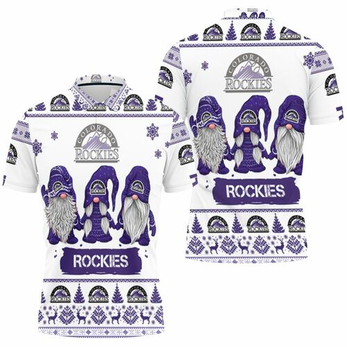 Christmas Gnomes Colorado Rockies Ugly Christmas 3D All Over Print Polo Shirt