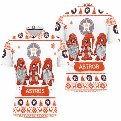 Christmas Gnomes Houston Astros Ugly Christmas 3D All Over Print Polo Shirt