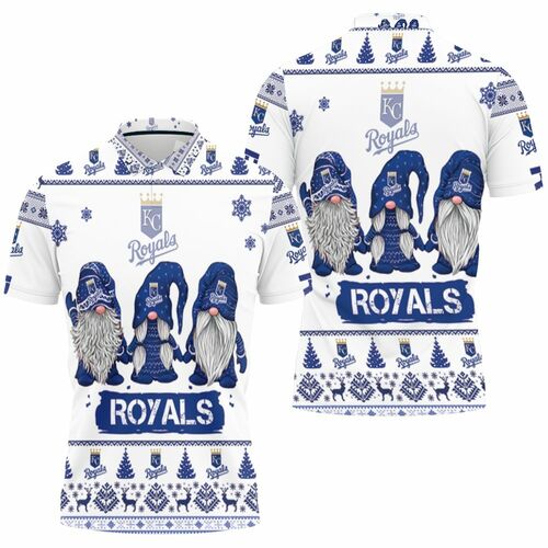 Christmas Gnomes Kansas City Royals Ugly Christmas 3D All Over Print Polo Shirt