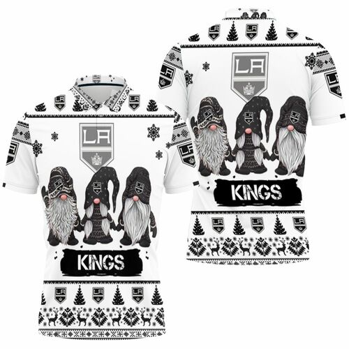 Christmas Gnomes Los Angeles Kings Ugly Christmas 3D All Over Print Polo Shirt