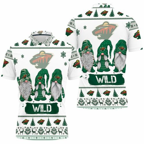 Christmas Gnomes Minnesota Wild Ugly Christmas 3D All Over Print Polo Shirt