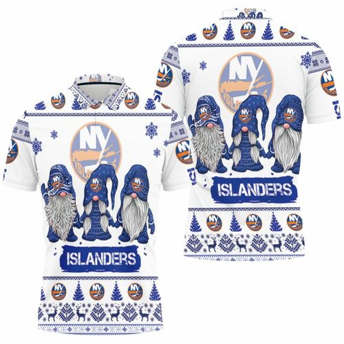 Christmas Gnomes New York Islanders Ugly Sweatshirt Christmas 3d 3D All Over Print Polo Shirt