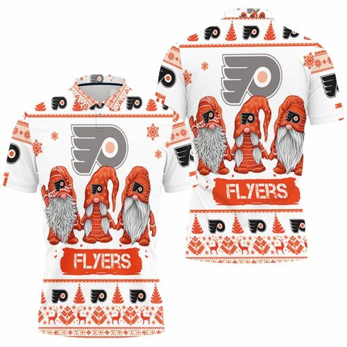 Christmas Gnomes Philadelphia Flyers Ugly Christmas 3D All Over Print Polo Shirt